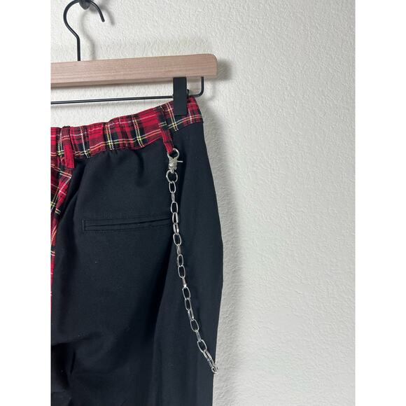 Hot Topic Women's Size Small Pants Plaid Colorblock Grunge Goth Punk Rock Black - Picture 10 of 11